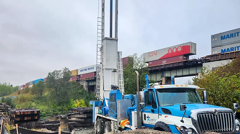 Rock socket bridge work