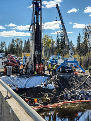 Lone Star Drilling crew doing bridge work.