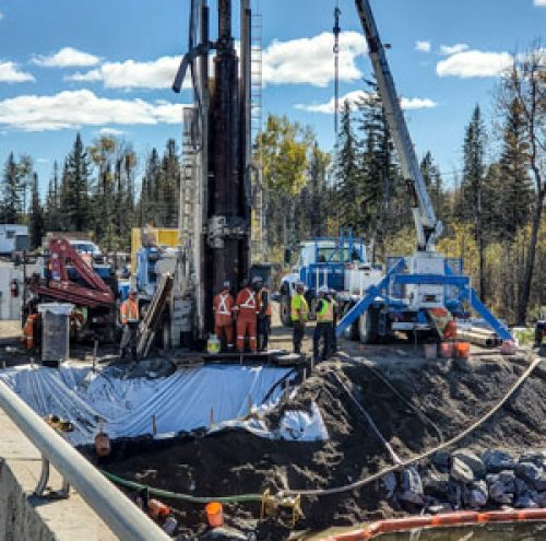 Lone Star Drilling crew doing bridge work.